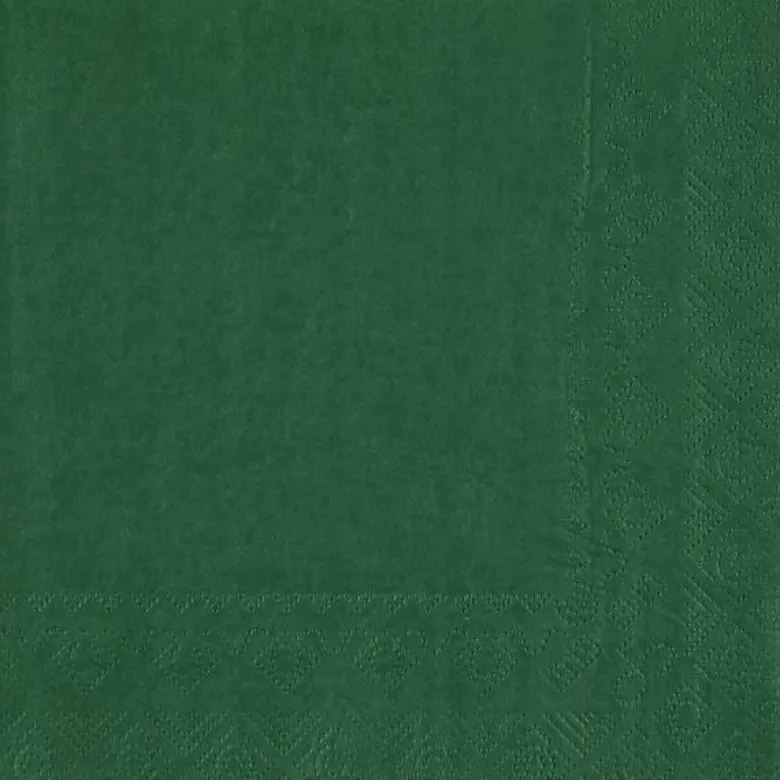 Mørkegrønne Frokostservietter 33 x 33 cm, 25 stk.
