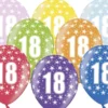 Multifarvet Fødselsdagsballoner - 18 År (30cm.)