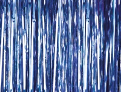 Navyblåt Glimmerforhæng Folie 100x250cm – Festtema®
