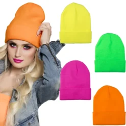 Neonfarvet Beanie Hue, Assorteret