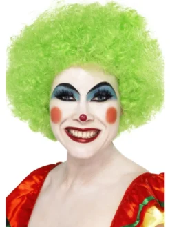 Neongrøn afro paryk