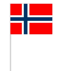 Norsk Papirflag på Pind, 27 x 20 cm