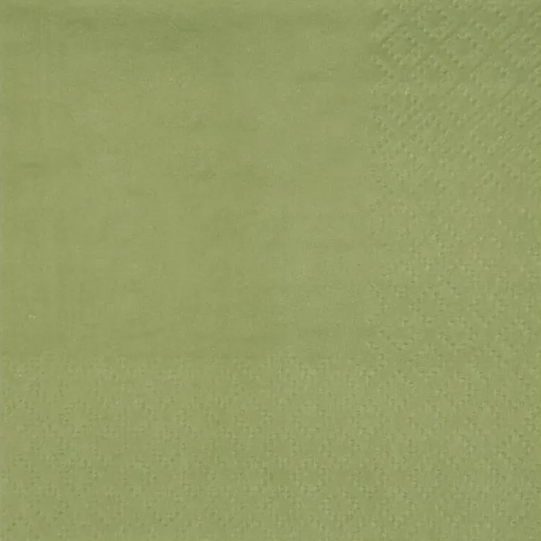 Olivengrønne Frokostservietter 33 x 33 cm, 25 stk.