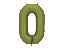 Olivengrøn Tal Ballon 86 cm - 0