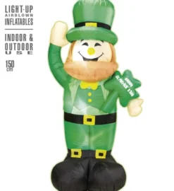 Oppustelige Leprechaun Figur m/Lys, 150 cm