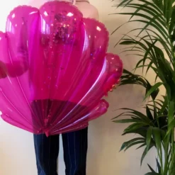 Oppustelig Pink Muslingeskal m/Glimmer