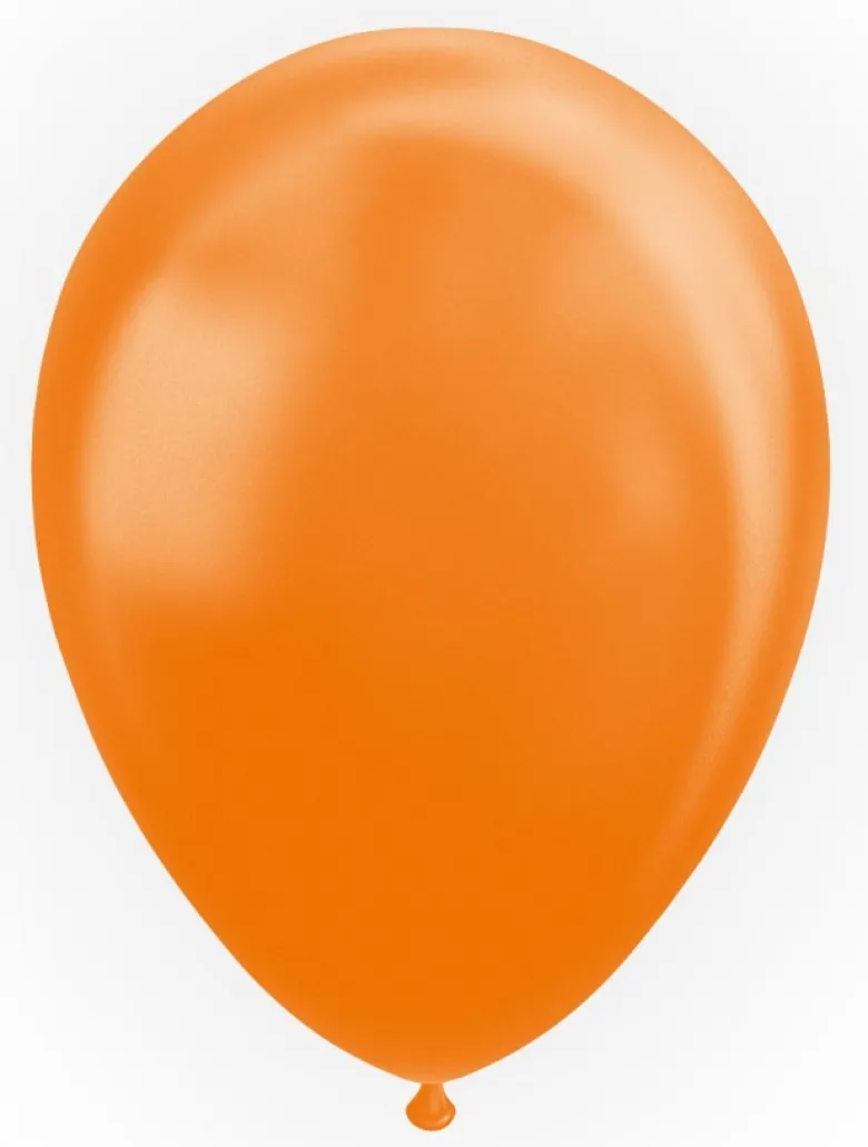 Orange Balloner Naturlatex, Metallic 50 stk.