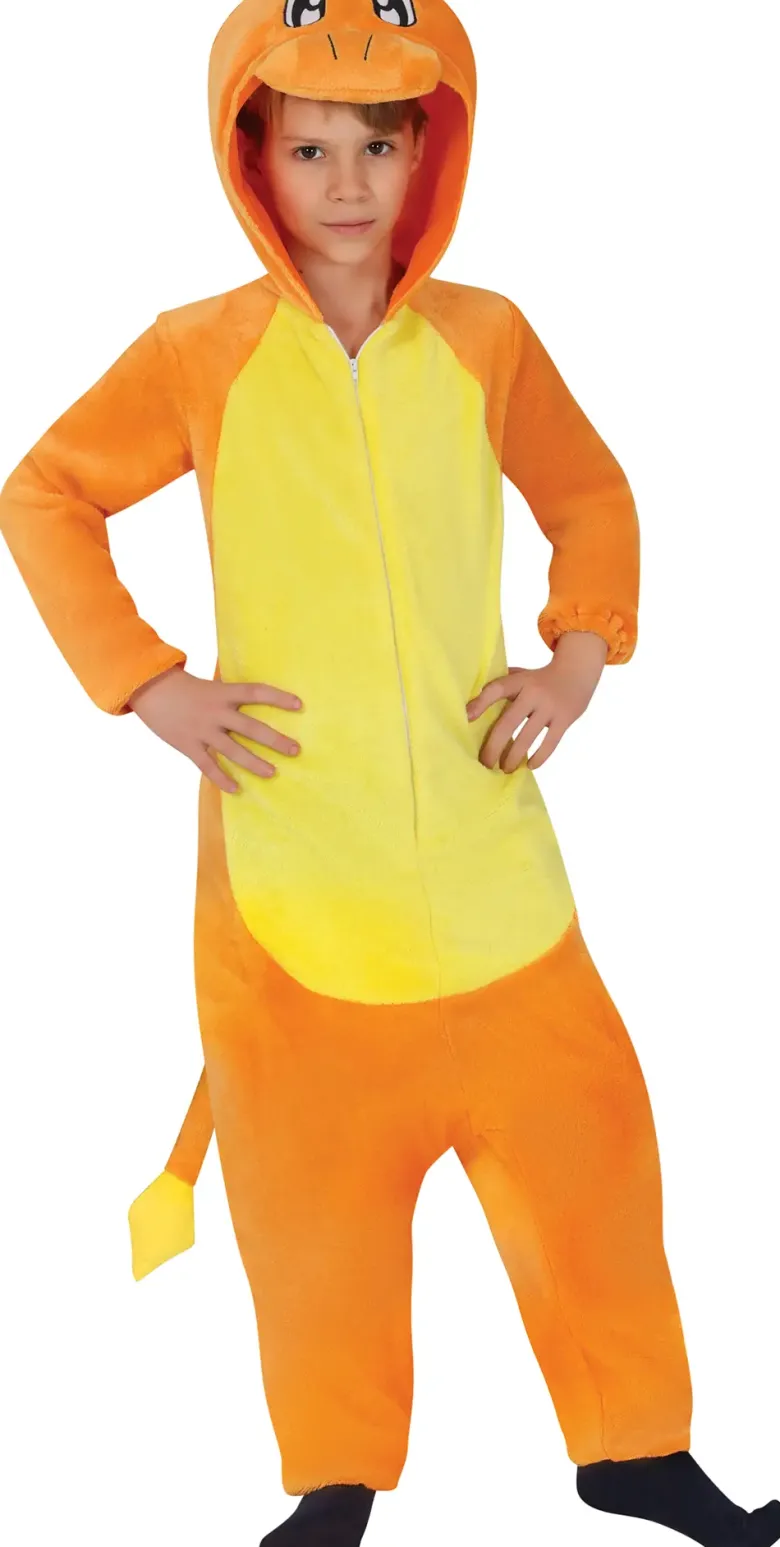 Orange Fantasy kostume til børn – Blød heldragt med hætte (5 - 12 år)