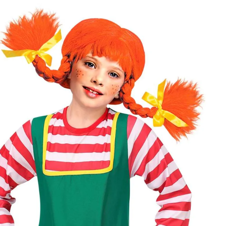 Orange Paryk m/Fletninger ala. Pippi