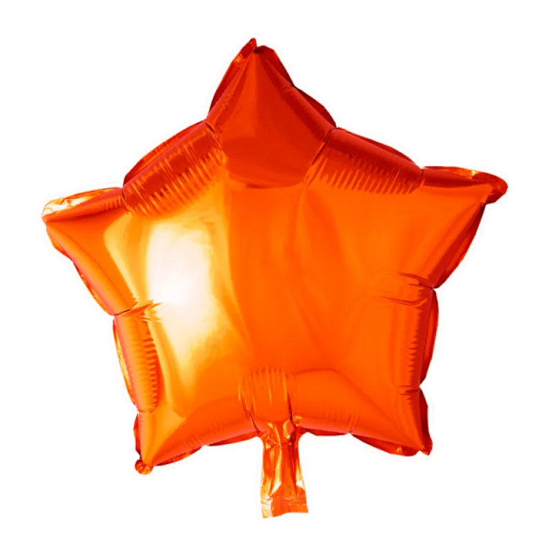 Orange Stjerne Folie Ballon