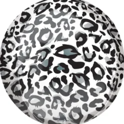 Orbz Kugle Folieballon 40 cm, Sne Leopard