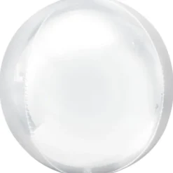 Orbz Kugle Folieballon Hvid, 40 cm