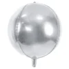 Orbz Kugle Folieballon - Metallic Sølv, 40 cm