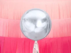 Orbz Kugle Folieballon - Metallic Sølv, 40 cm