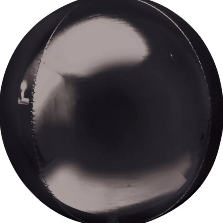 Orbz Kugle Folieballon Sort, 40 cm