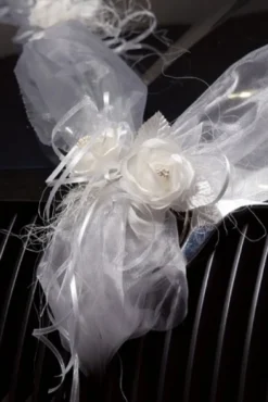 Organza bånd med blomster