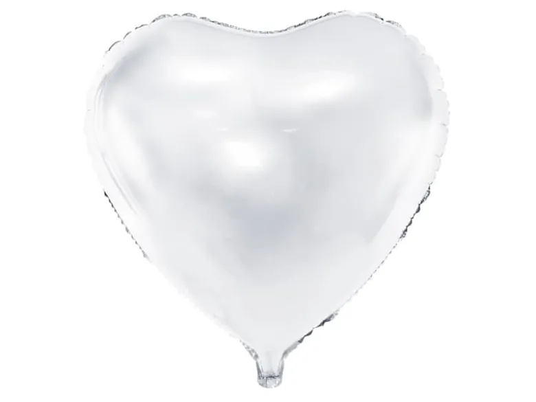 Oversize Folie Ballon 61 cm, Hvidt Hjerte