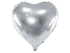 Oversize Folie Ballon 61cm, Sølv Hjerte