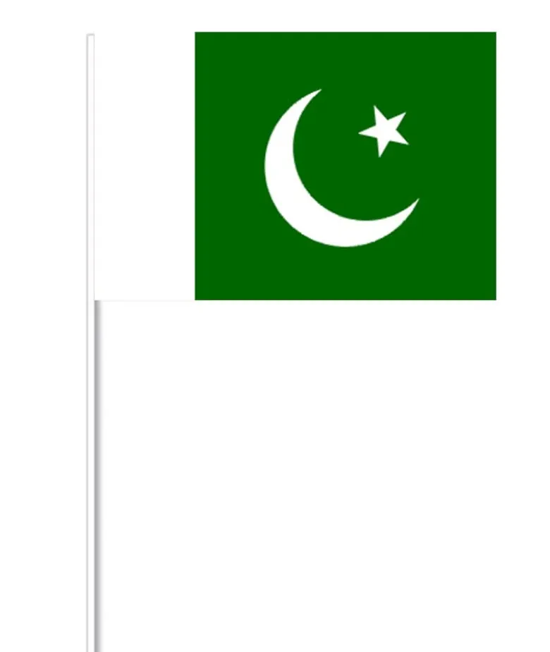 Pakistansk Papirflag på Pind, 27 x 20 cm