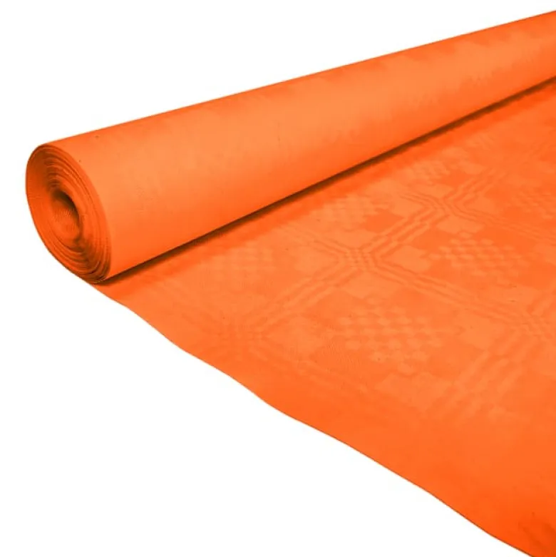 Papirdug: Damask Rulledug Orange, 1.19 x 8M