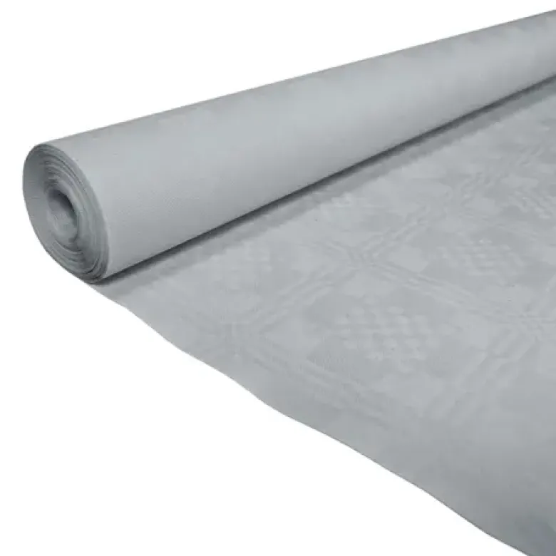 Papirdug: Damask Sølv Rulledug 1,19 x 6M