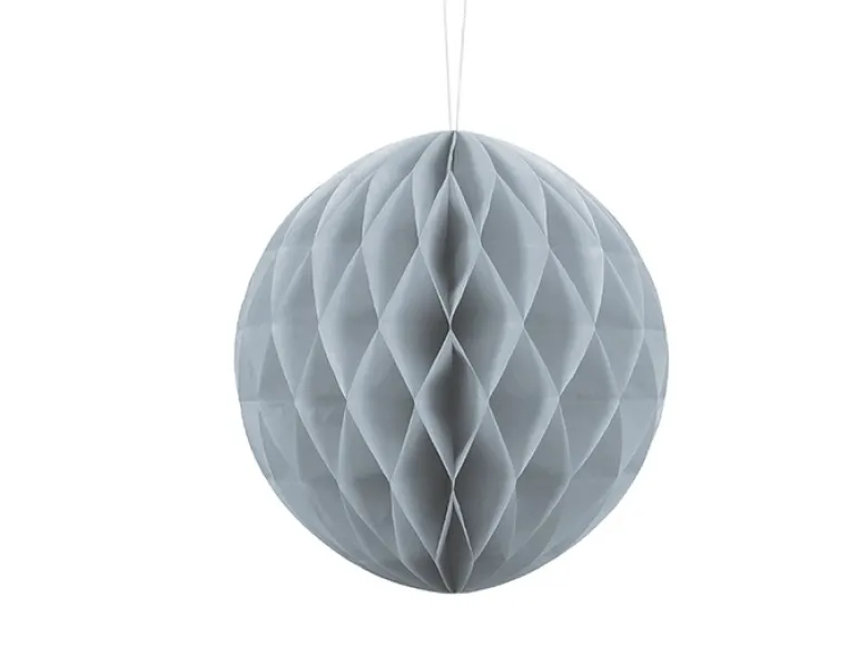 Papir kugle 20cm - sølvgrå