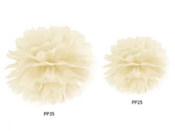 Papir pompom 35cm - elfenben