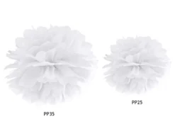Papir pompom 35cm - hvid