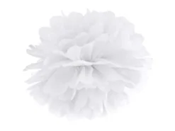Papir pompom 35cm - hvid
