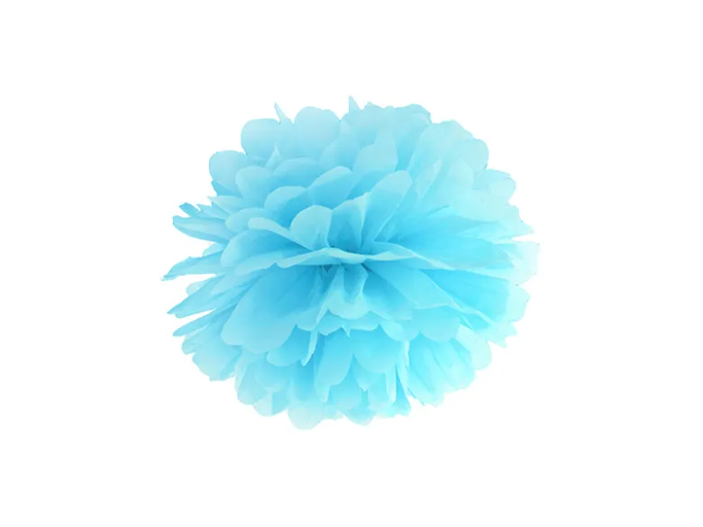 Papir pompom 25cm - lyseblå