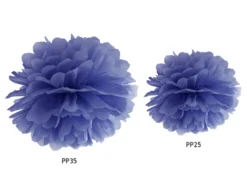 Papir pompom 25cm - mørkeblå