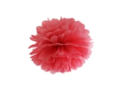 Papir pompom 25cm - rød