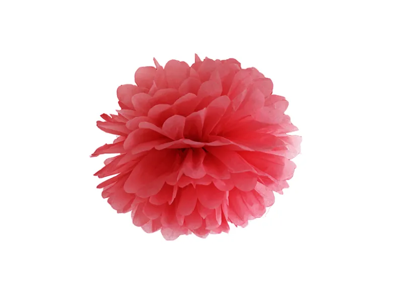 Papir pompom 25cm - rød