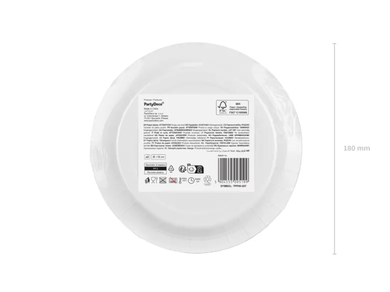 Paptallerkener Røde 18 cm (6 stk.)
