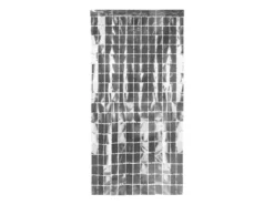 Party Gardin Kvadrat, Sølv, 100 X 200 cm