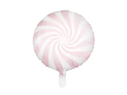 Pastel Folieballon - Bolsjestribet Lyserød, 45cm
