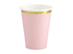 Pastel Lyserøde Papkrus m/Guld Kant