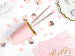 Pastel Lyserøde Papkrus m/Guld Kant