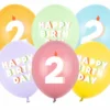 Pastel 2 Års Fødselsdagsballoner, 6 stk.