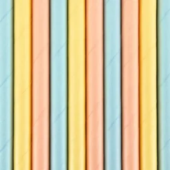 Pastel "Summer Time" Papir Sugerør, 10 stk.