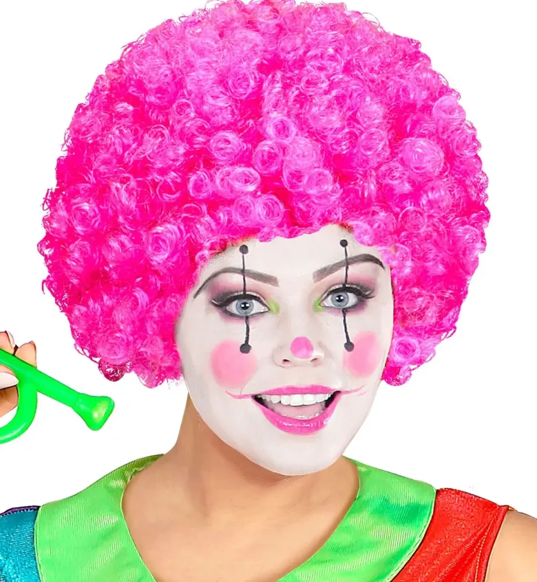 Pink Afro Paryk til Voksne