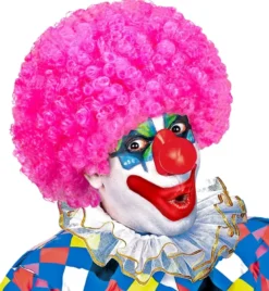Pink Afro Paryk til Voksne