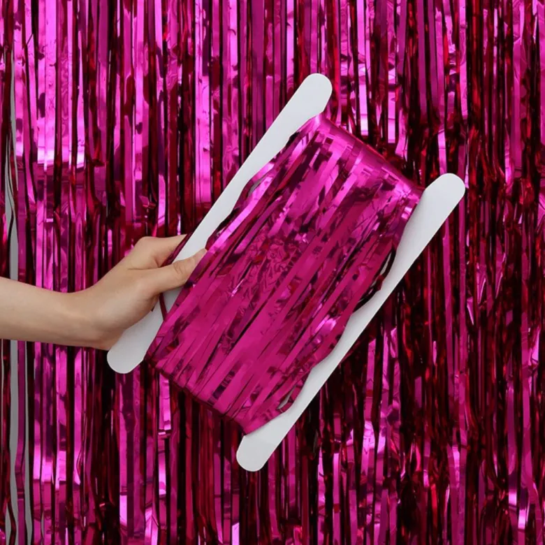 Pink Glimmerforhæng Folie 100x250cm – Festtema®
