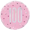 Pink Glitz Fødselsdags Folieballon, 100 År