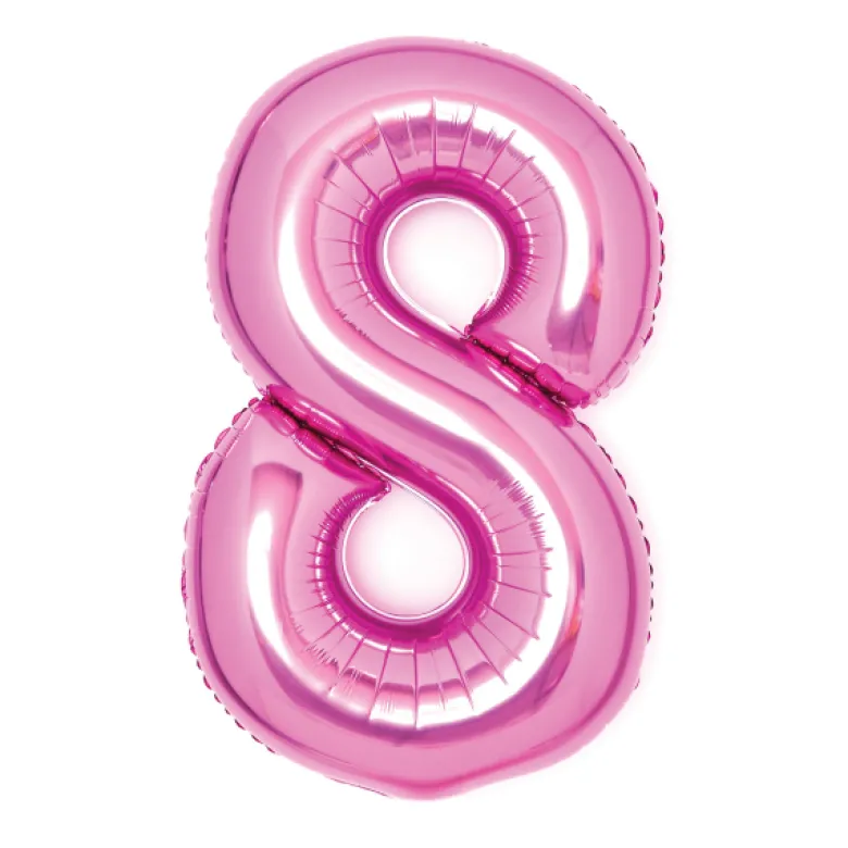 Pink Mid-Size Shape Folieballon (66cm), 8 Tal