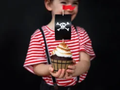 Pirat Cupcake Covers og Kagetoppers, 6 stk.
