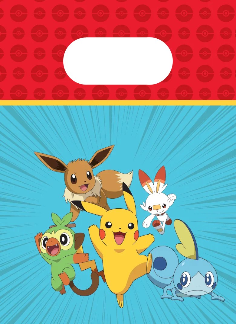 Pokémon Papir Poser Til Slik, 4 stk