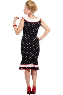 Polkaprikket Olivia Kjole - Slimfit Sailor Dress