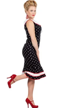 Polkaprikket Olivia Kjole - Slimfit Sailor Dress