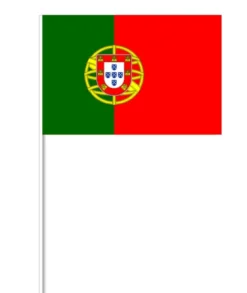 Portugisisk Papirflag på Pind, 27 x 20 cm